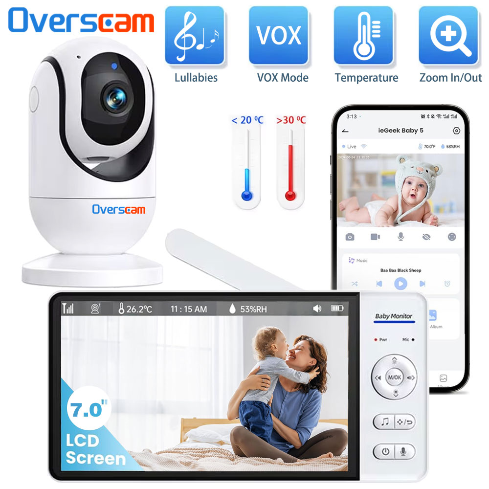 Home Security Uk - Moniteur bébé avec écran de 7.0