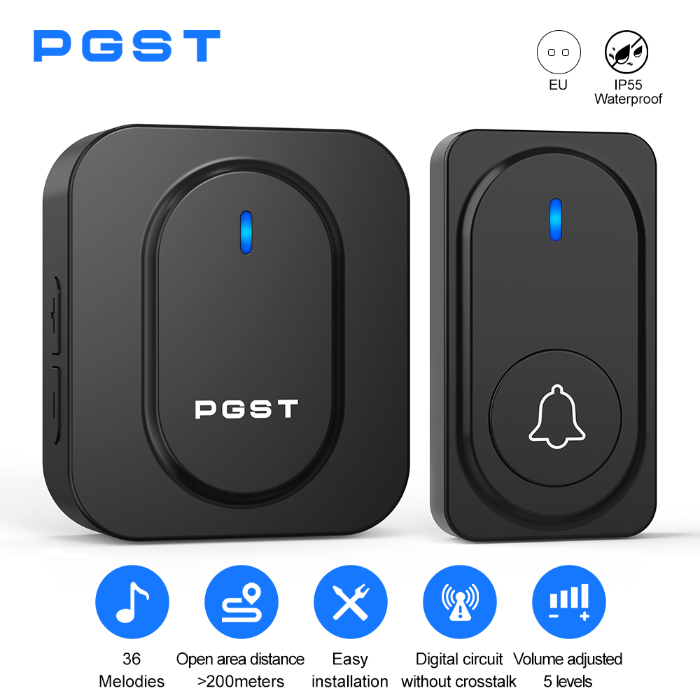 Home Security Bell - Sonnette sans fil PGST avec 36
