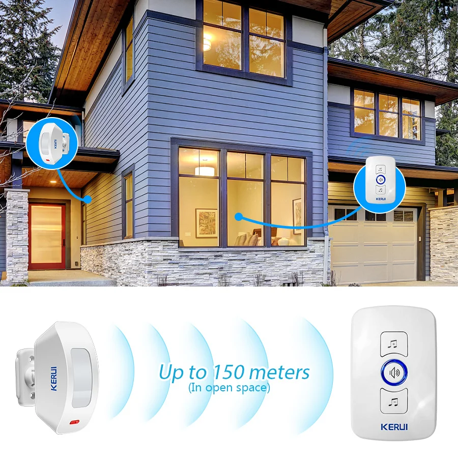 Home Security Bell - KERUI sonnette sans fil sécurité à