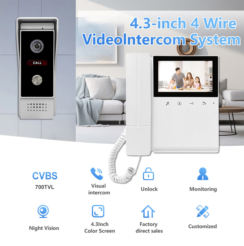 Home Security Uk - Système de sonnette d'interphone vidéo à