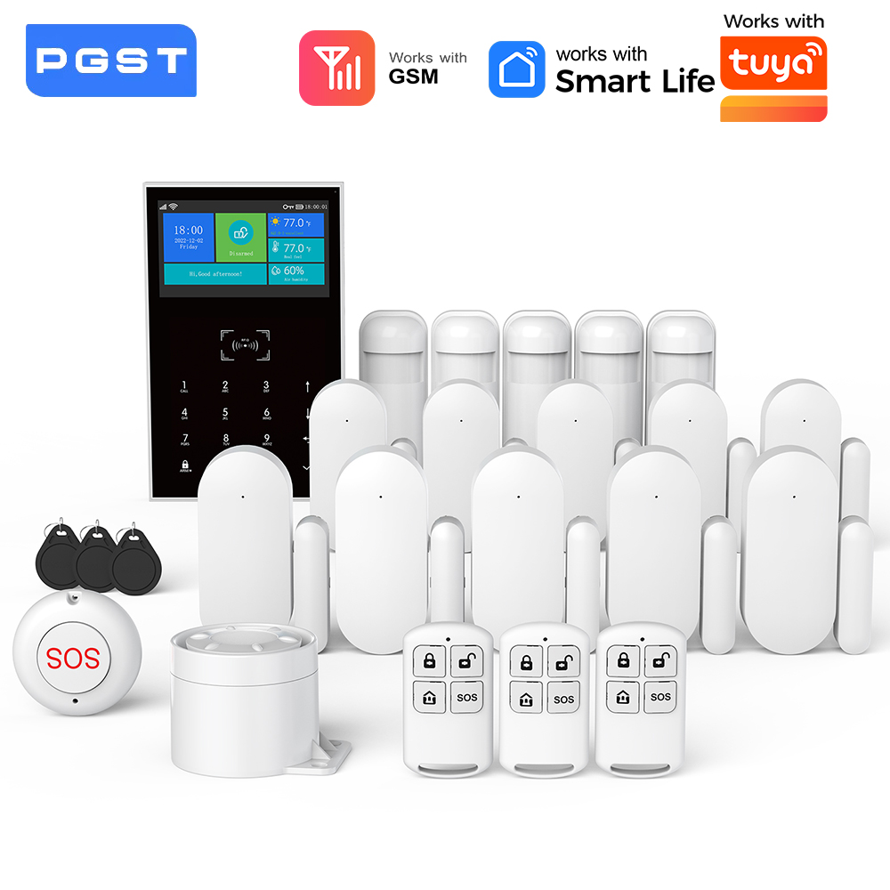 Home Security No Monthly Fee - Système d’alarme GSM WiFi maison, compatible