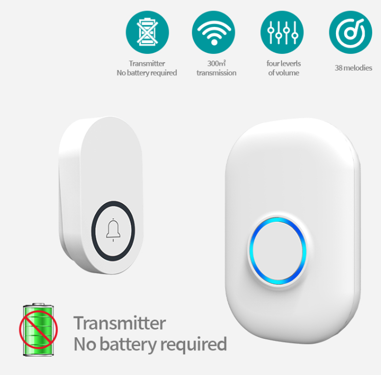 Home Security Bell - 58 sonnette auto-alimentation sans fil alarme