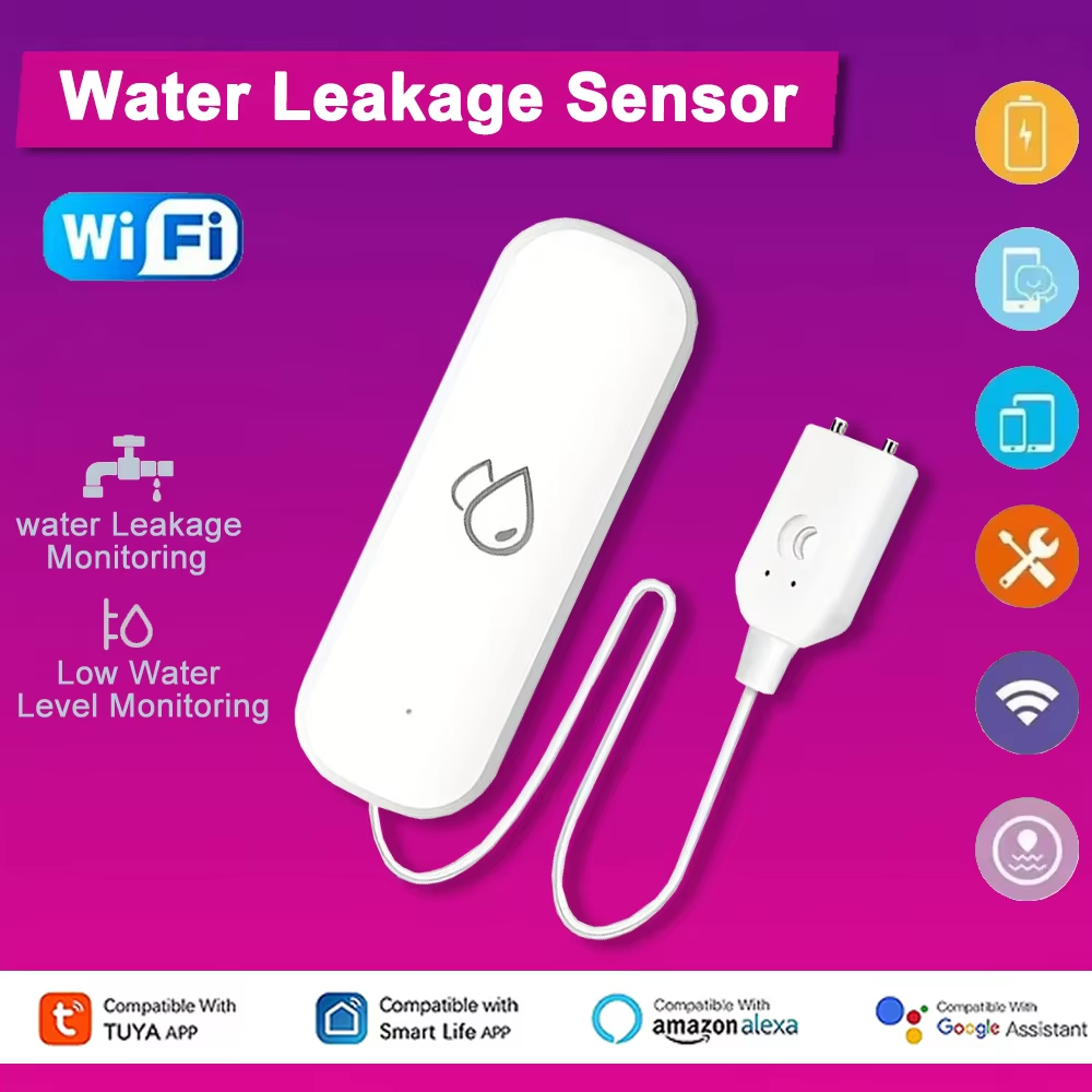 Home Security And Monitoring - Capteur d'alarme de fuite d'eau WiFi