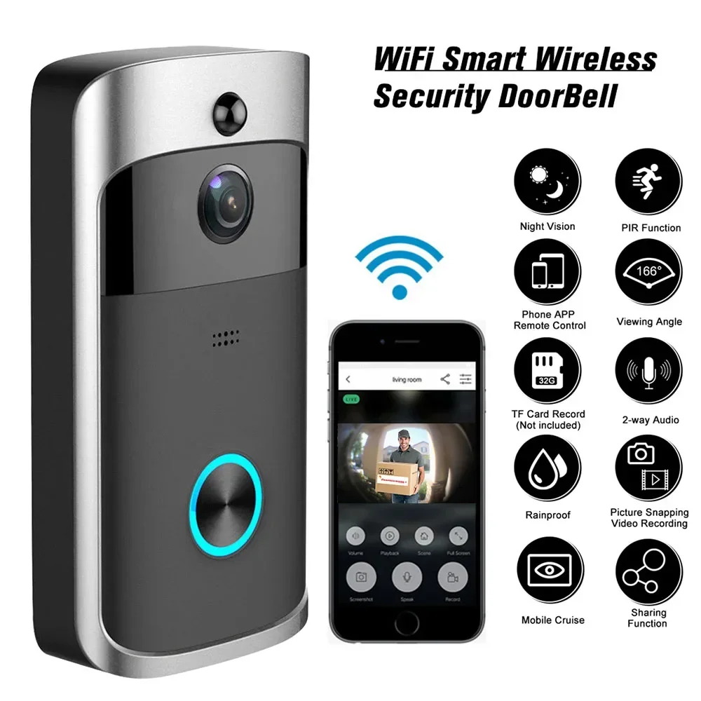 Home Security Product - Sonnette de porte sans fil Wi-Fi
