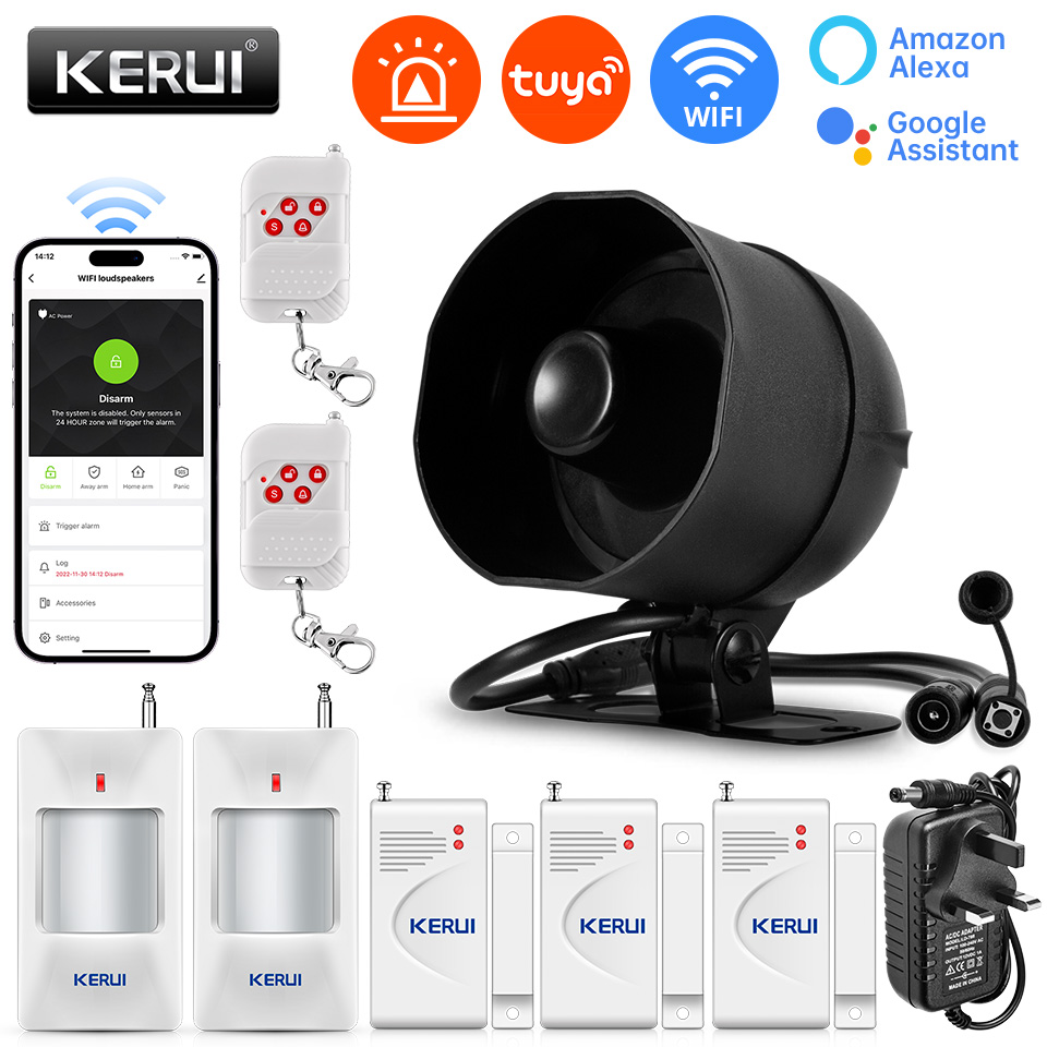Home Zone Security App - KERUI 120db système d'alarme sonore forte