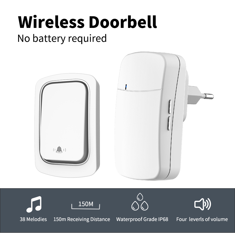 Home Security Uk - Sonnette sans fil carillon de bienvenue
