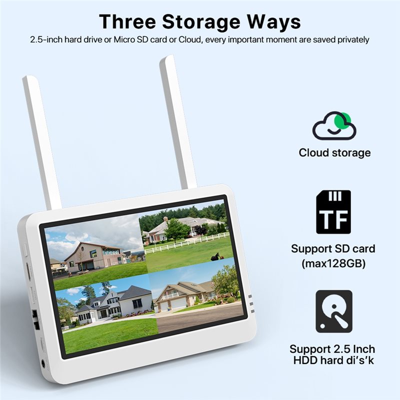 Moniteur LCD sans fil B44C 8CH - Home Security Video Recording Systems avis et prix