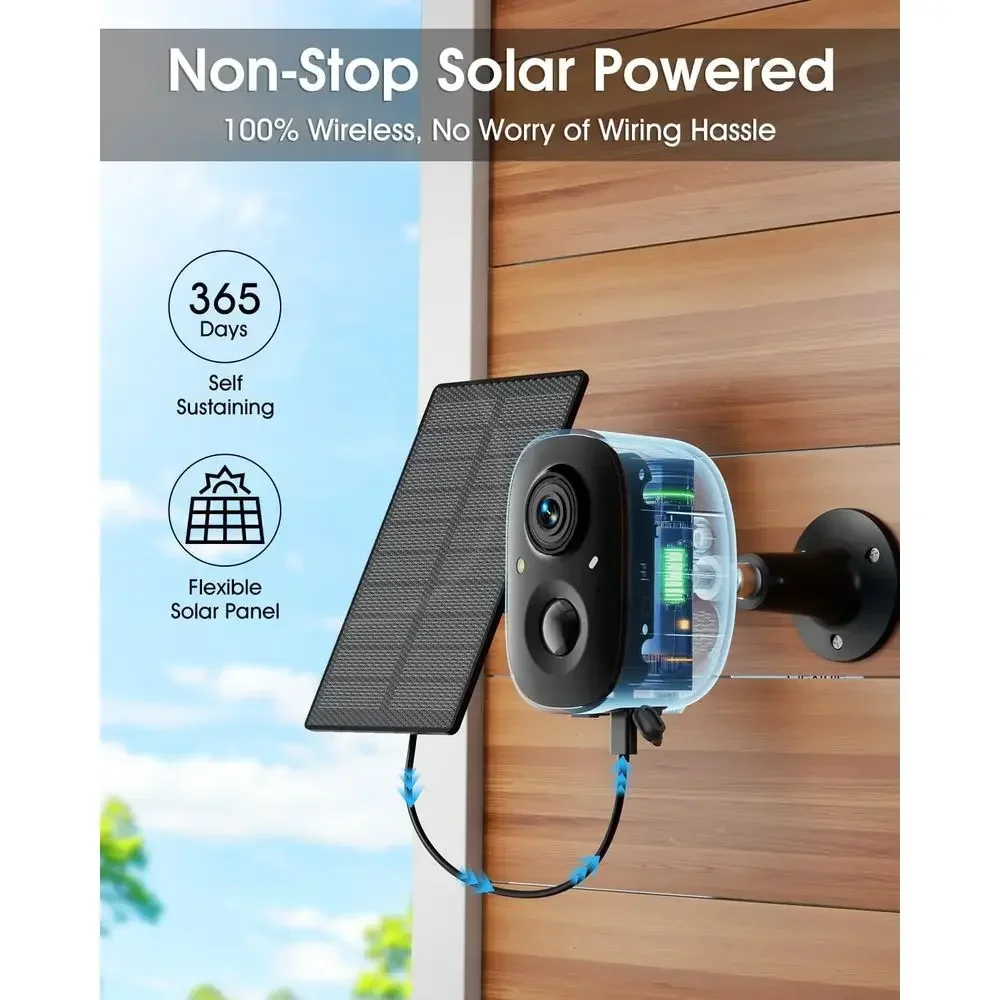 Caméras de sécurité solaires 2 - Home Security No Monthly Fee avis et prix