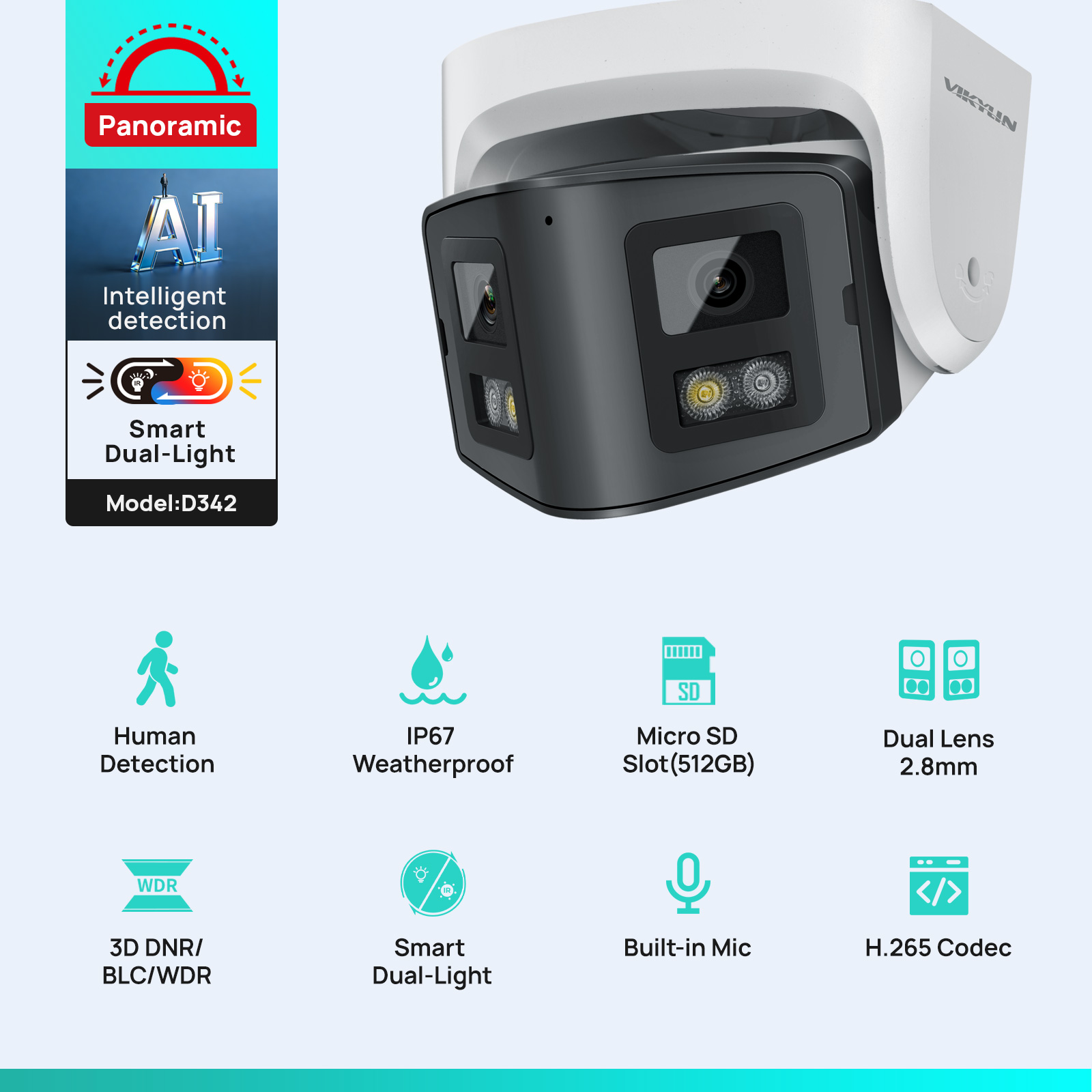 Vikylin – caméra IP panoramiqu - Home Security System Hikvision avis et prix